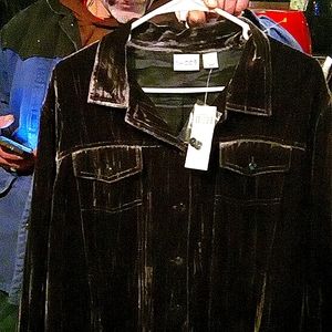 Fudge-colored velvet jacket, size 2. Comes  with hangar